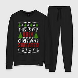 Костюм хлопковый женский My ugly christmas sweater, цвет: черный
