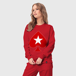 Костюм хлопковый женский Покер Пики Poker Stars, цвет: красный — фото 2