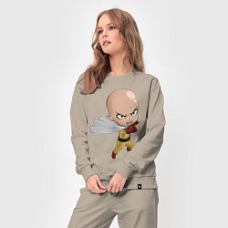 Костюм хлопковый женский One Punch Man, цвет: миндальный — фото 2