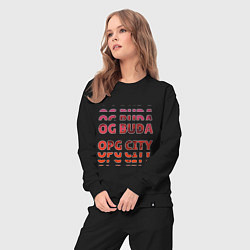 Костюм хлопковый женский OG Buda OPG City Strobe Effect, цвет: черный — фото 2