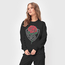 Костюм хлопковый женский Skull&Rose, цвет: черный — фото 2