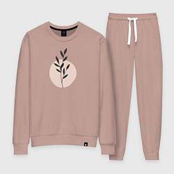 Костюм хлопковый женский Flowers, цвет: пыльно-розовый