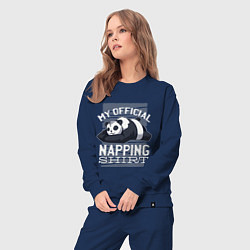 Костюм хлопковый женский My Official Napping Shirt, цвет: тёмно-синий — фото 2