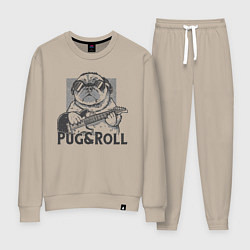 Костюм хлопковый женский Pug & Roll, цвет: миндальный