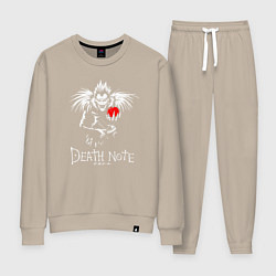 Костюм хлопковый женский DEATH NOTE ТЕТРАДЬ СМЕРТИ, цвет: миндальный