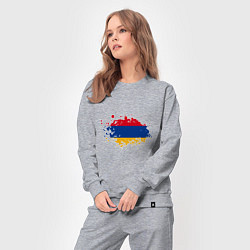 Костюм хлопковый женский Флаг Армении, цвет: меланж — фото 2