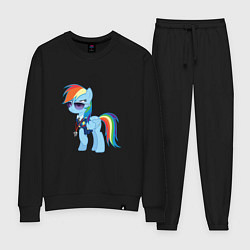 Костюм хлопковый женский Pony - Rainbow Dash, цвет: черный