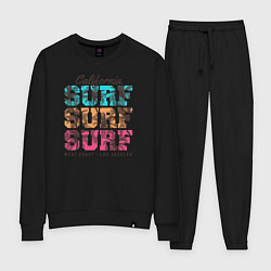 Костюм хлопковый женский Surf, цвет: черный