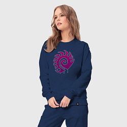 Костюм хлопковый женский Zerg logo Purple, цвет: тёмно-синий — фото 2