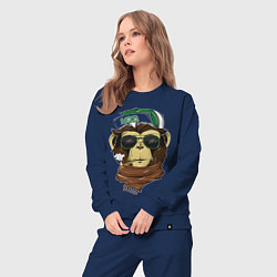 Костюм хлопковый женский Cool обезьяна, цвет: тёмно-синий — фото 2