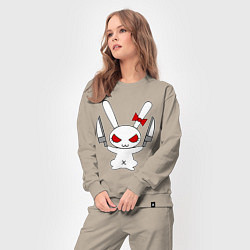 Костюм хлопковый женский Зайка с ножами, цвет: миндальный — фото 2