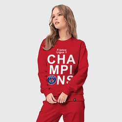 Костюм хлопковый женский PSG CHAMPIONS, цвет: красный — фото 2