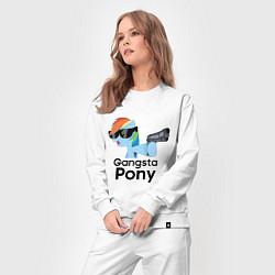 Костюм хлопковый женский Gangsta pony, цвет: белый — фото 2