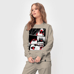 Костюм хлопковый женский Токийский Гуль, цвет: миндальный — фото 2