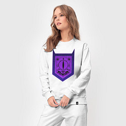 Костюм хлопковый женский Babyls Demon School logo, цвет: белый — фото 2