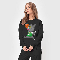 Костюм хлопковый женский Jordan Cat, цвет: черный — фото 2