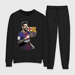 Костюм хлопковый женский Lionel Messi Barcelona Argentina, цвет: черный