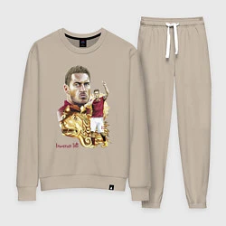 Костюм хлопковый женский Francesco Totti Roma Italy Captain, цвет: миндальный