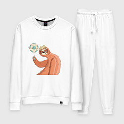 Костюм хлопковый женский Ленивец, цвет: белый