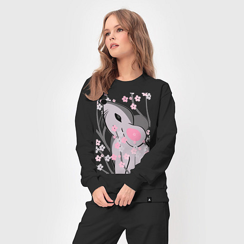 Женский костюм Мышка и сакура / Черный – фото 3