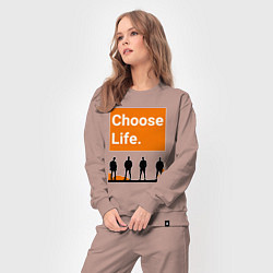 Костюм хлопковый женский Choose Life, цвет: пыльно-розовый — фото 2