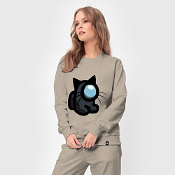 Костюм хлопковый женский Among Us, цвет: миндальный — фото 2