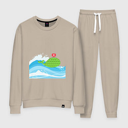 Костюм хлопковый женский Simple Dimple Pop it, цвет: миндальный