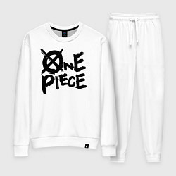 Костюм хлопковый женский One Piece Большой куш лого, цвет: белый