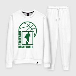 Костюм хлопковый женский Milwaukee Basketball, цвет: белый