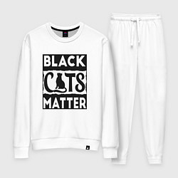 Костюм хлопковый женский Black Cats Matter, цвет: белый