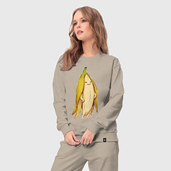 Костюм хлопковый женский Банан, цвет: миндальный — фото 2