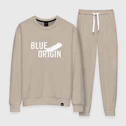Костюм хлопковый женский Blue Origin logo перо, цвет: миндальный