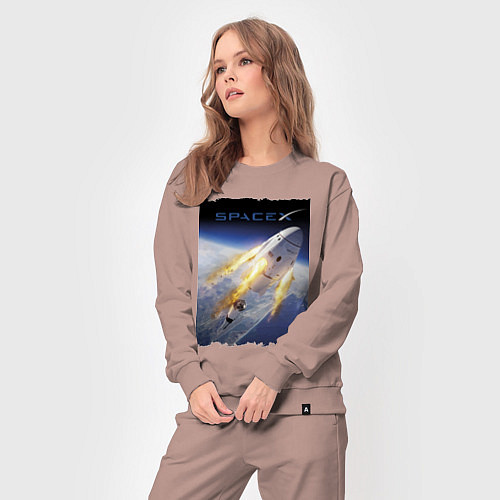 Женский костюм Путешествие к звёздам, Space X / Пыльно-розовый – фото 3