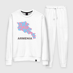 Костюм хлопковый женский Люблю Армению, цвет: белый