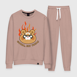 Костюм хлопковый женский Guoba Get Them, цвет: пыльно-розовый
