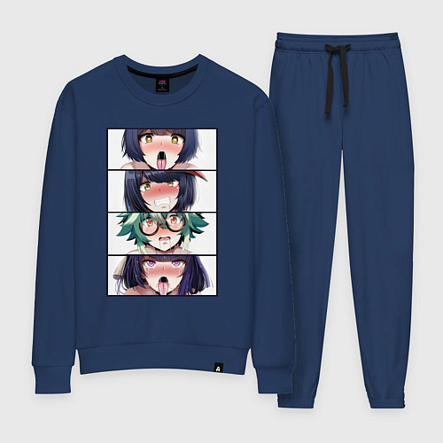 Женский костюм Genshin Impact Ahegao face / Тёмно-синий – фото 1