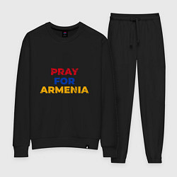 Костюм хлопковый женский Pray Armenia, цвет: черный