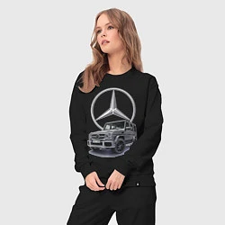 Костюм хлопковый женский Mercedes Gelendwagen G63 AMG G-class G400d, цвет: черный — фото 2