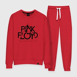 Костюм хлопковый женский PINK FLOYD LOGO ПИНК ФЛОЙД, цвет: красный