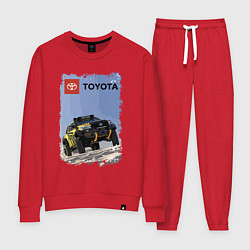 Костюм хлопковый женский Toyota Racing Team, desert competition, цвет: красный