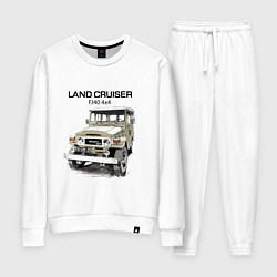 Костюм хлопковый женский Toyota Land Cruiser FJ 40 4X4 sketch, цвет: белый
