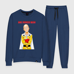 Костюм хлопковый женский Сайтама безразличие One Punch-Man, цвет: тёмно-синий
