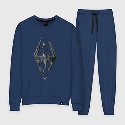 Костюм хлопковый женский СКАЙРИМ ЛОГО SKYRIM LOGO, цвет: тёмно-синий