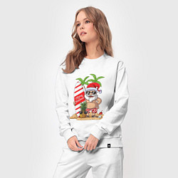Костюм хлопковый женский Santa on Vibe, цвет: белый — фото 2
