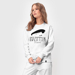Костюм хлопковый женский Дирижабль Led Zeppelin с лого участников, цвет: белый — фото 2