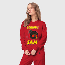 Костюм хлопковый женский Serious Sam Bomb Logo, цвет: красный — фото 2
