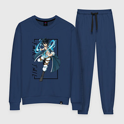 Костюм хлопковый женский Грей Фуллбастер Fairy Tail, цвет: тёмно-синий