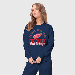 Костюм хлопковый женский Detroit Red Wings Детройт Ред Вингз, цвет: тёмно-синий — фото 2