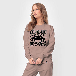 Костюм хлопковый женский QR-Monster, цвет: пыльно-розовый — фото 2