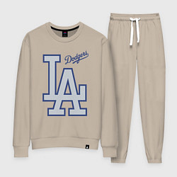 Костюм хлопковый женский Los Angeles Dodgers - baseball team, цвет: миндальный